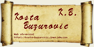 Kosta Buzurović vizit kartica